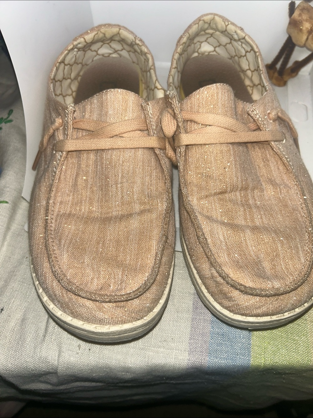 Hey Dude  “ Wendy”Metallic Rose GoldSlip-On Loafers  size 7